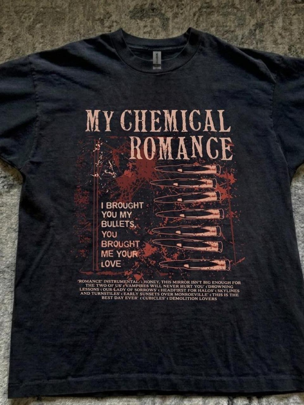 Gildan Black My Chemical Romance Graphic Tee with Distressed Red Print
